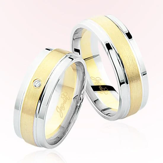 Sarı Beyaz Bombeli Altın Alyans 5205 ürün görseli