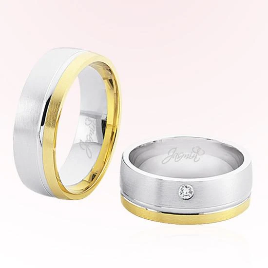 Beyaz Sarı Bombeli Altın Alyans 5302 ürün görseli