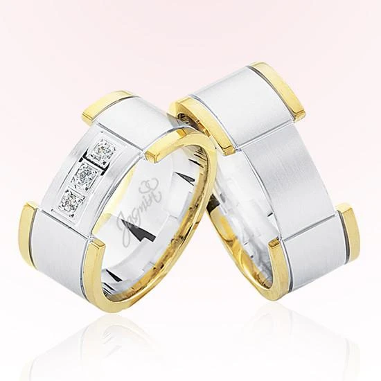 Üç Taşlı Altın Alyans 3801 ürün görseli