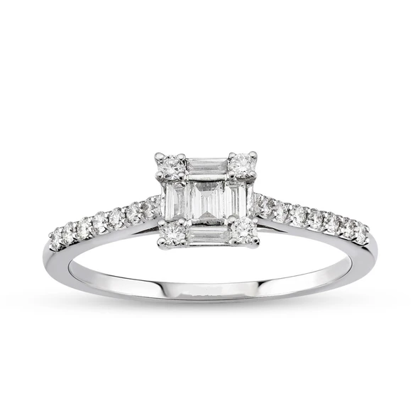 Harem Altın 0.28 Ct Baget Pırlanta Yüzük B5