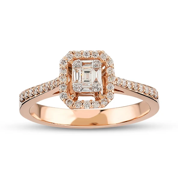 0.32 Ct Baget Pırlanta Yüzük B18 ürün görseli