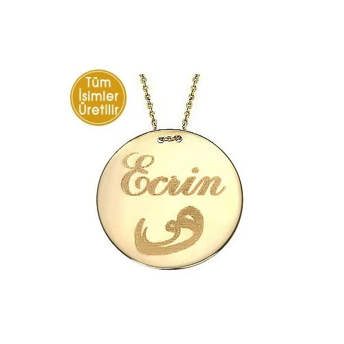 14 Ayar Altın Plasa Vav İsim Kolye - AD16 ürün görseli