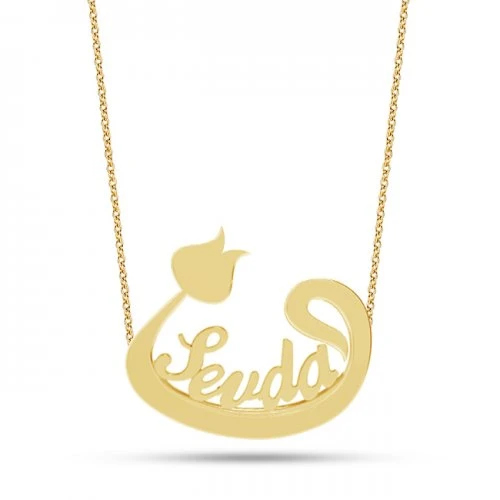 14 Ayar Altın Vav İsim Kolye - AD19 ürün görseli