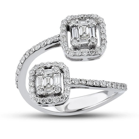 Harem Altın 0.70 Ct Baget Pırlanta Yüzük B14