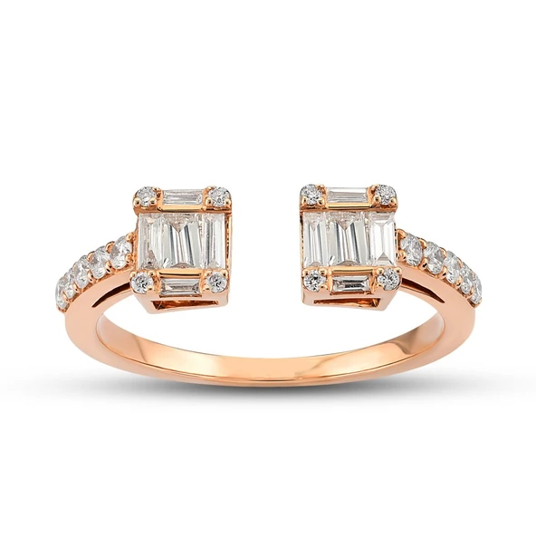 Harem Altın 0.48 Ct Baget Pırlanta Yüzük B13