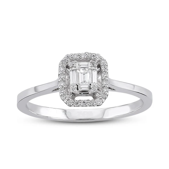 Harem Altın 0.15 Ct Baget Pırlanta Yüzük B15