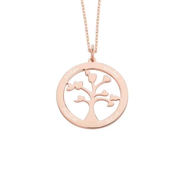 İsimli Hayat Ağacı Gümüş Kolye GMS1135 ürün görseli