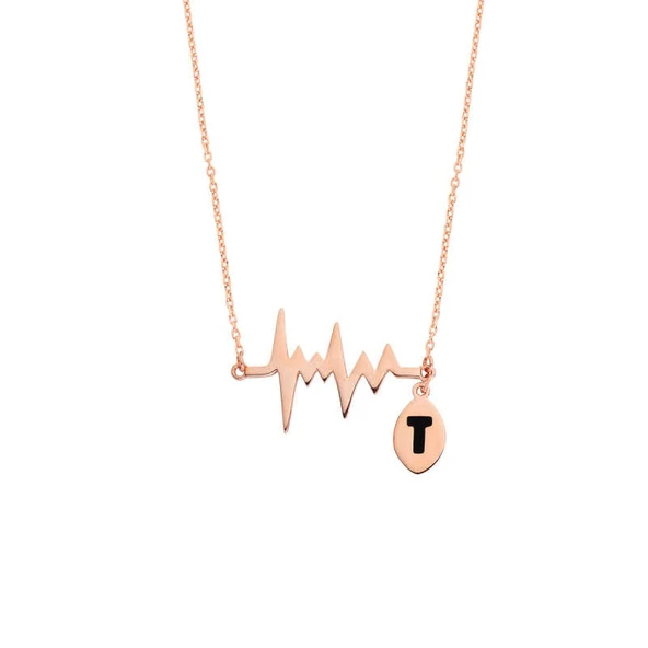 Nabız Harfli Gümüş Kolye  GMS1004 ürün görseli