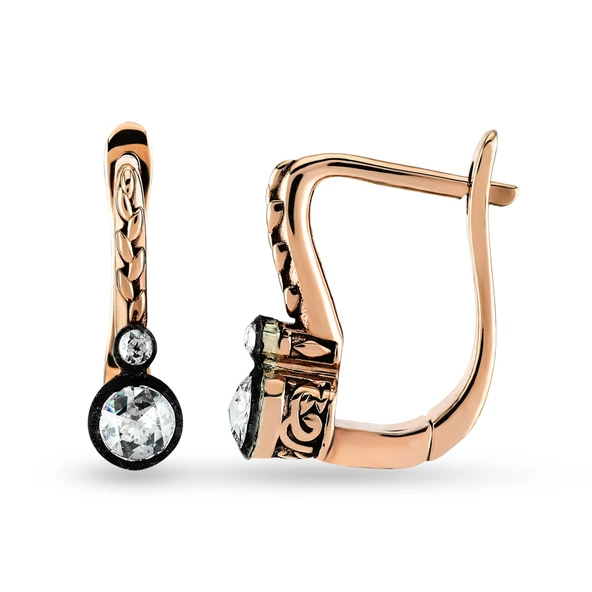 Harem Altın 0.19 Ct Elmas Zümrüt Küpe EK24