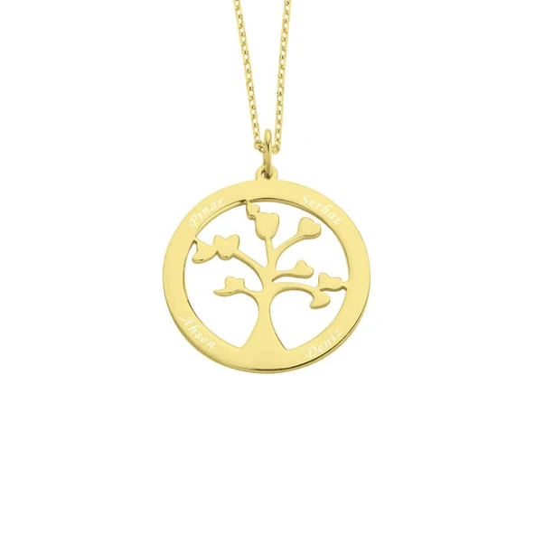 İsimli Hayat Ağacı Gümüş Kolye GMS1134 ürün görseli