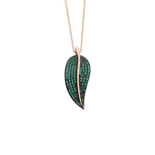 Yaprak Gümüş Kolye  GMS1034 ürün görseli