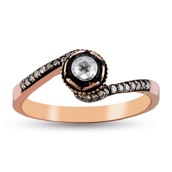 Harem Altın 0.15 Ct Elmas Beştaş Yüzük EY7