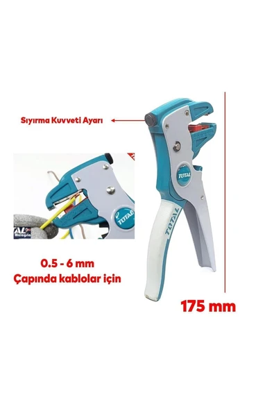 Total Profesyonel Kablo Sıyırma Pensesi 0.5-6 Mm Bilgisayarcı Network Elektrik Bağlantı Kesici Soy - 3