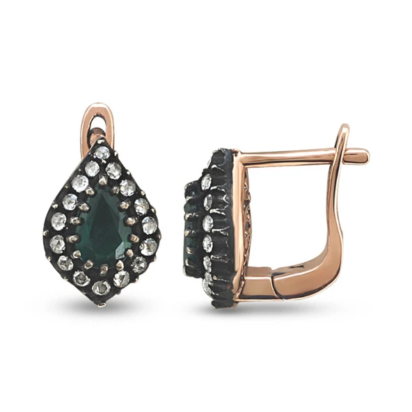 Harem Altın 0.83 Ct Elmas Zümrüt Küpe EK8