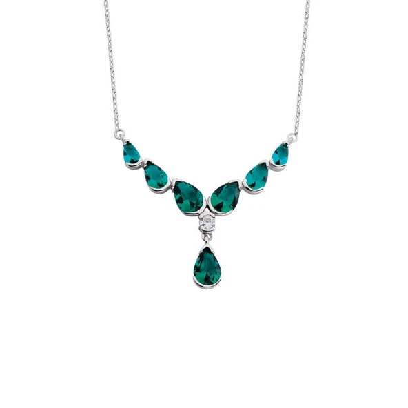 V Damla Gümüş Kolye GMS1386 ürün görseli