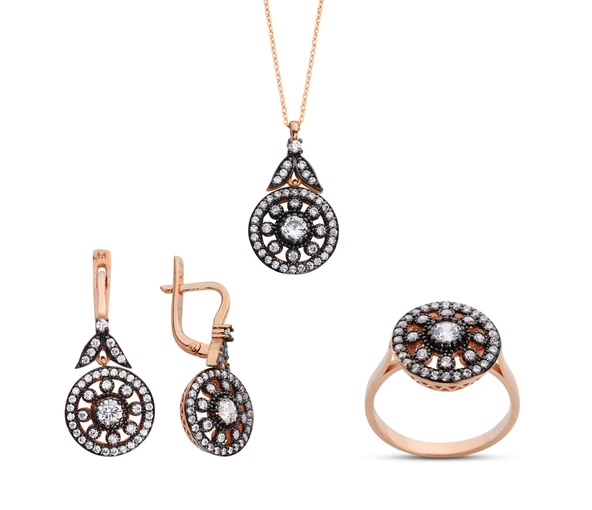 Gül Elmas Montür Rose Gümüş Set GMS140 ürün görseli