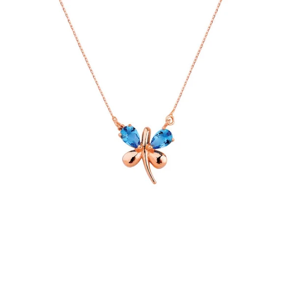 Yusufçuk Damla Taşlı Gümüş Kolye  GMS1549 ürün görseli