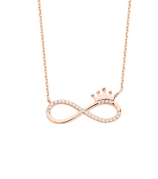 Sonsuzluk Tacı Gümüş Rose Kolye GMS1806 ürün görseli