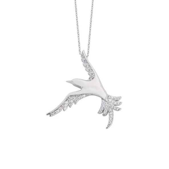 Zümrüd-ü Anka Kuşu Gümüş Kolye GMS1374 ürün görseli