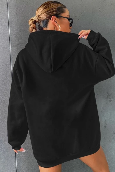 Unisex Oversize Fine Baskılı Sweatshirt - Resim 2