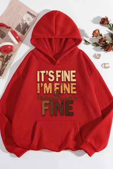 Unisex Oversize Fine Baskılı Sweatshirt - Resim 5