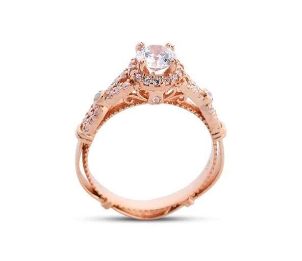 Barok Kemerli Tektaş Rose Yüzük GMS170 ürün görseli