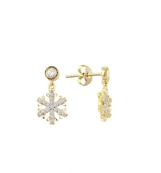 Tek Taş Sallantı Kar Sarı Renk Tanesi Gümüş Küpe GMS2111 ürün görseli