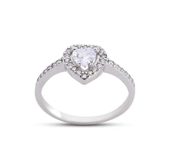 Kalpli Anturaj Beyaz Renk Gümüş Yüzük GMS190 ürün görseli