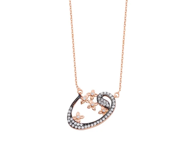 Çiçekli Vav Gümüş Kolye GMS350 ürün görseli