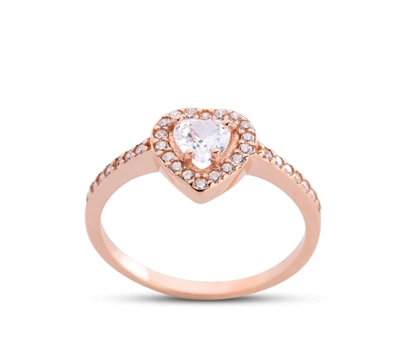 Kalpli Anturaj Rose Renk Gümüş Yüzük GMS191 ürün görseli