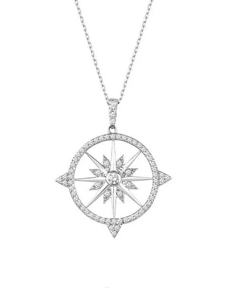 Kutup Yıldızı Pusula Gümüş Kolye GMS1988 ürün görseli