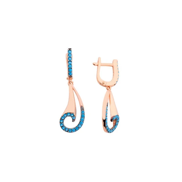 Üç Boyutlu Sarmal Gümüş Küpe GMS698 ürün görseli