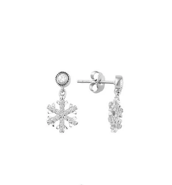 Tek Taş Sallantı Kar Tanesi Gümüş Küpe GMS2109 ürün görseli