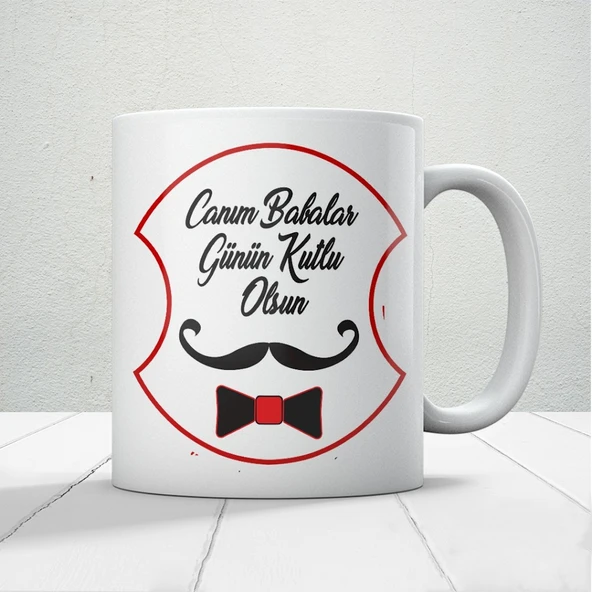 Canım Babalar Günün Kutlu Olsun Baskılı Babalar Günü Kupa Bardak Kahve Kupa