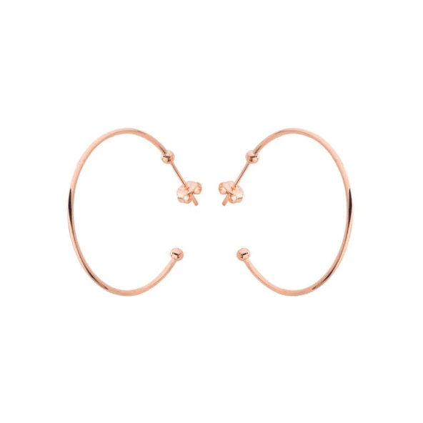 Orta Boy Yarım Halka Gümüş Küpe  GMS628