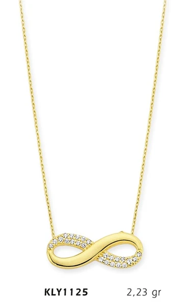14 Ayar Altın Sonsuzluk Kolye KLY1125 ürün görseli