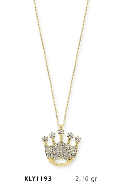14 Ayar Altın Kral Tacı Kolye KLY1193 ürün görseli