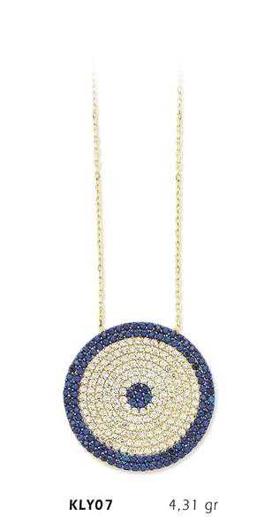 14 Ayar Altın Nazar Boncuğu Kolye KLY07 ürün görseli