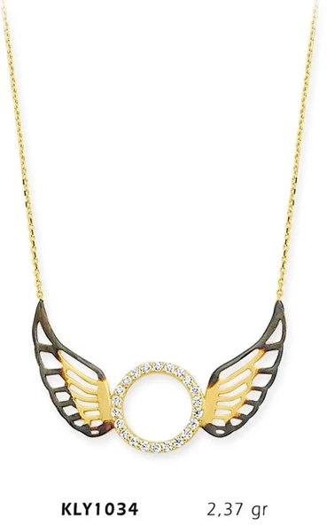 14 Ayar Altın Melek Kanadı Kolye KLY1034 ürün görseli