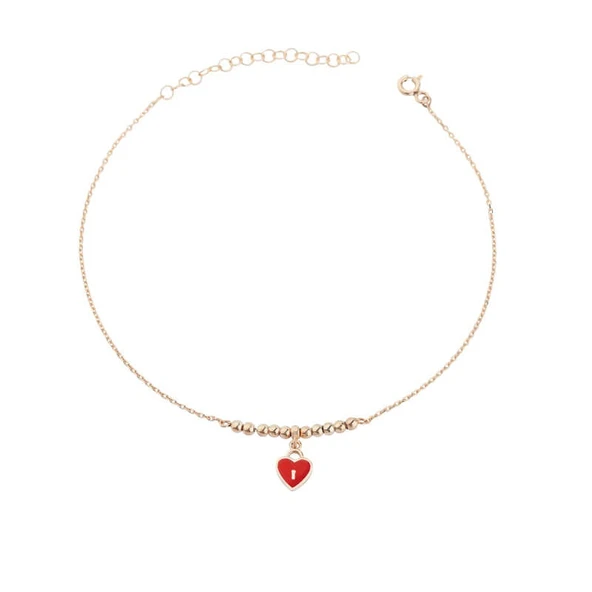 Toplu Mineli Sallantı Kalp Gümüş Halhal GMS829 ürün görseli