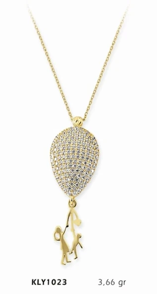 14 Ayar Altın Balonlu Kolye KLY1023 ürün görseli