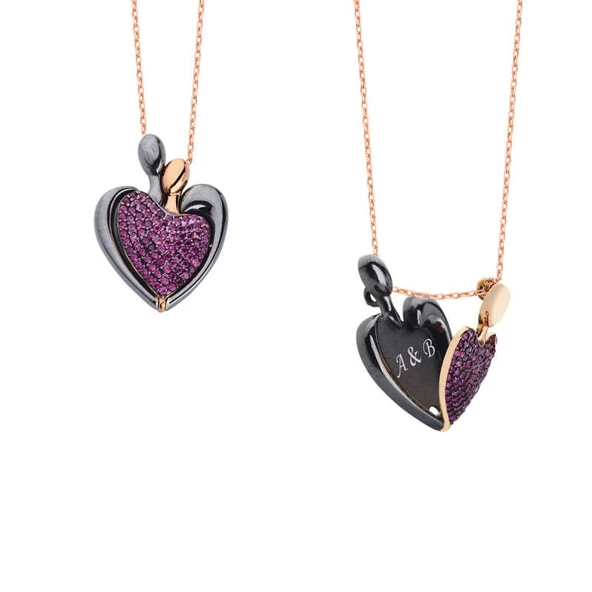 14 Şubat Kalpli İsimli Gümüş Kolye GMS938 ürün görseli