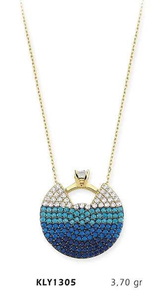 14 Ayar Altın Dilim Alyans Yüzük Kolye KLY1305