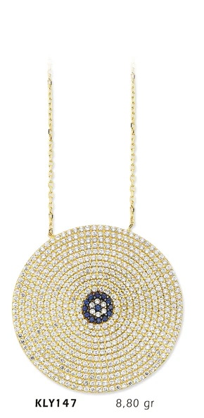 Harem Altın 14 Ayar Altın Nazar Boncuğu Kolye KLY147 ürün görseli 1