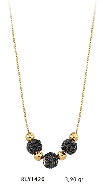 Harem Altın 14 Ayar Altın Üç Top Kolye KLY1420 ürün görseli 1