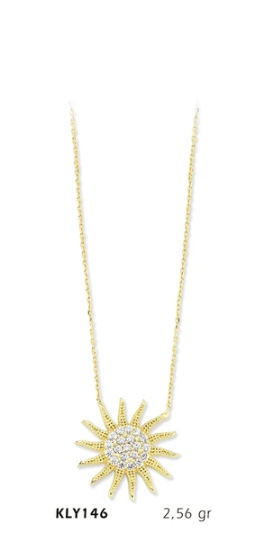 Harem Altın 14 Ayar Altın Güneş Kolye KLY146 ürün görseli 1