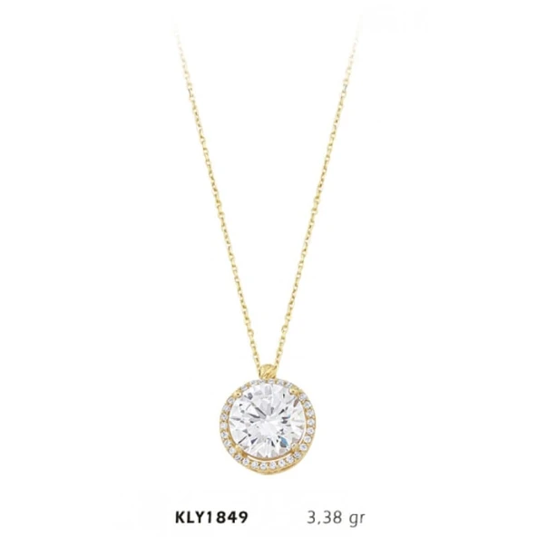 Harem Altın 14 Ayar Altın Tektaş Kolye KLY1849