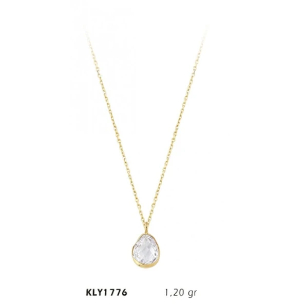 14 Ayar Altın Damlataş Kolye KLY1776 ürün görseli