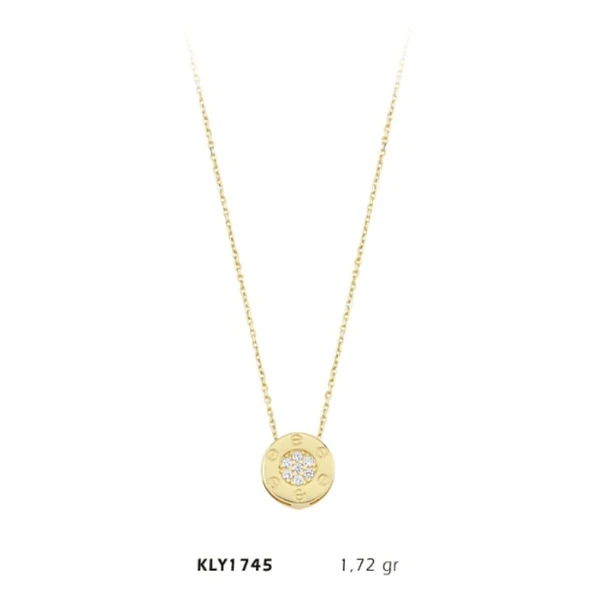 Harem Altın 14 Ayar Halkalı Taş Altın Kolye KLY1745