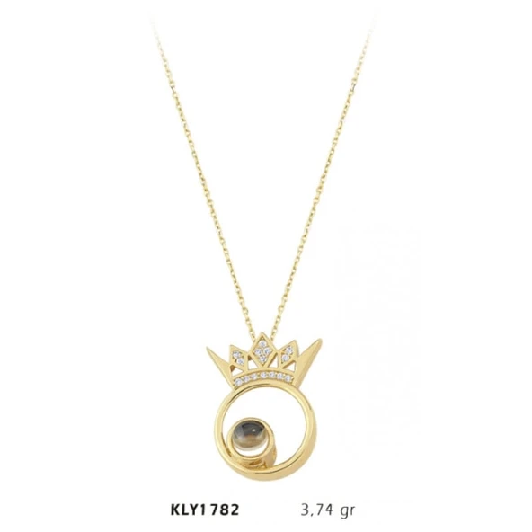 Harem Altın 14 Ayar Altın Kral Tacı Kolye KLY1782